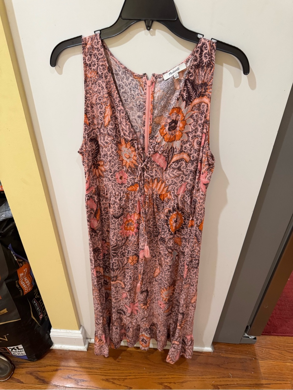 Madewell Pink and Orange Floral Maxi Dress